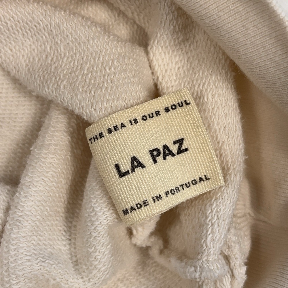 La Paz Cunha Vague Sweatshirt Men's L Off-White Spellout Graphic 100% Cotton - Picture 15 of 16